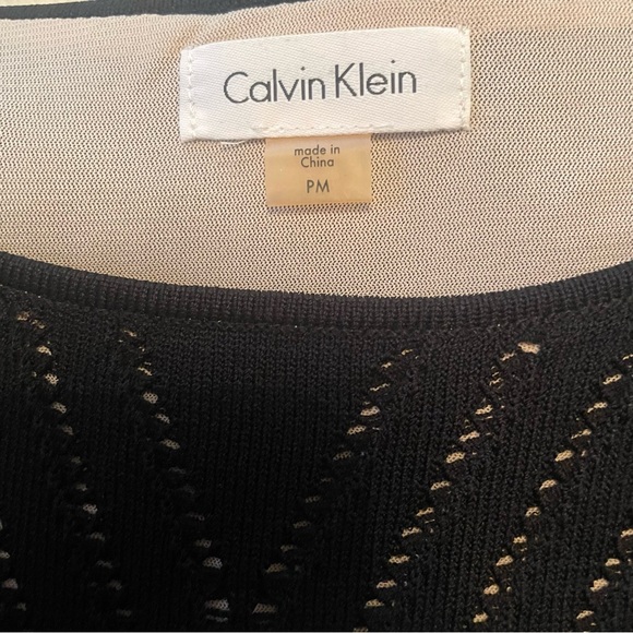 Calvin Klein Black Patterned Bodycon Dress - Picture 4 of 4